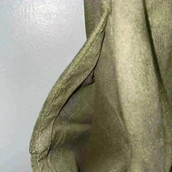 EUC Peacebird Suede Snap Front Military Green Mini Skirt Size Medium - Picture 8 of 9